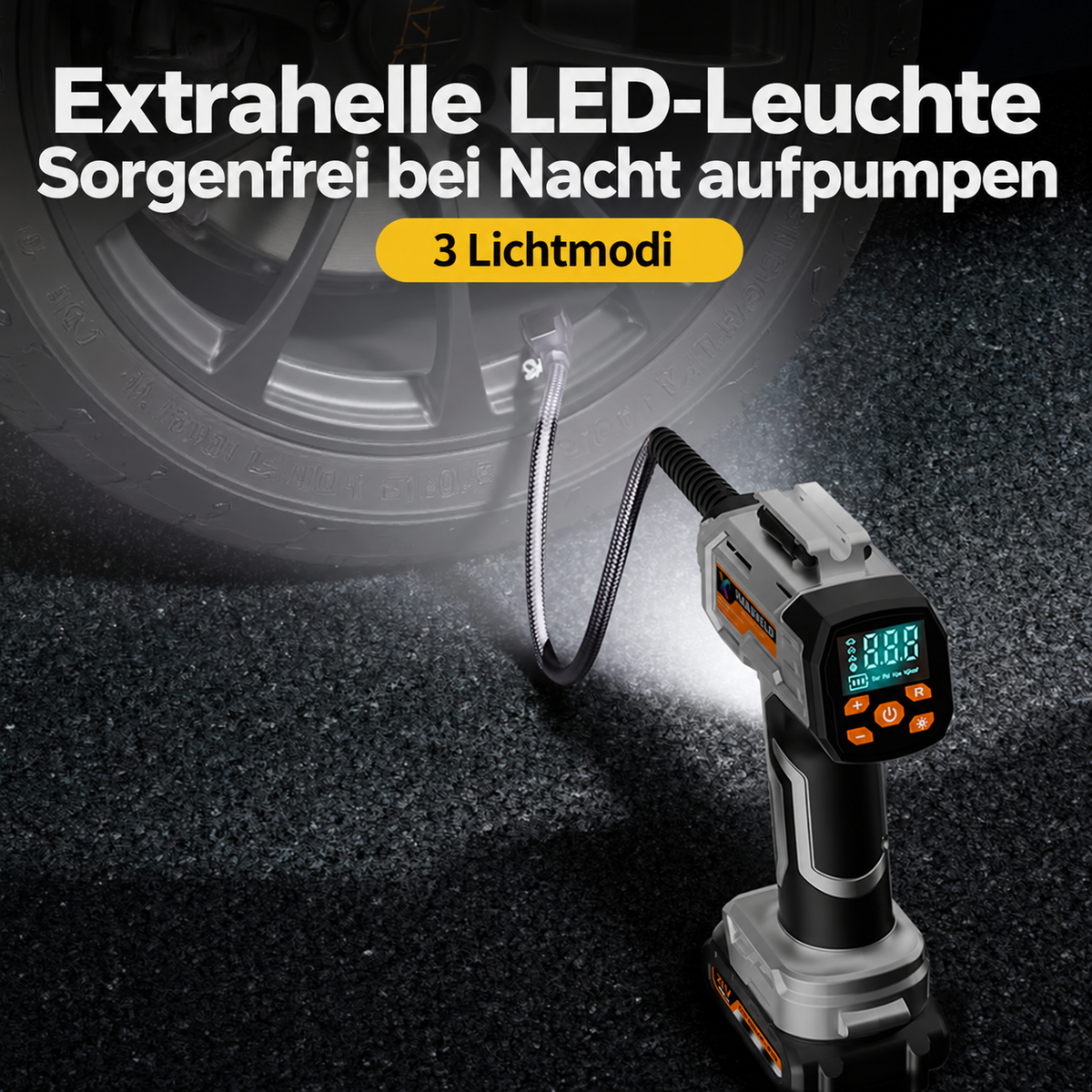 Kabellose Reifenpumpe für das Auto